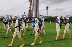 تمرین تیم ملی فوتبال بانوان در مینسک