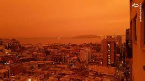 آسمان یونان نارنجی شد