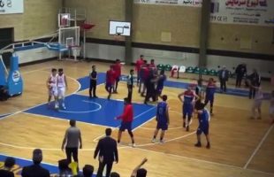 درگیری فیزیکی شدید در لیگ دسته اول بسکتبال ایران