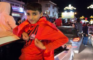 جشن مردم قائمشهر پس از صعود تیم فوتبال نساجی به فینال جام حذفی
