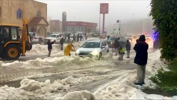 بارش یک متری تگرگ در عربستان!