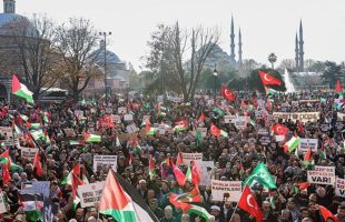 اعتصاب در استانبول برای حمایت از مردم غزه