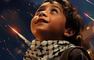 خوشحالیِ کودک فلسطینی از موشک‌باران اسرائیل توسط ایران