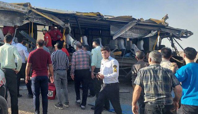 ۲ فوتی و ۱۴ مصدوم در تصادف اتوبوس دانشجویان