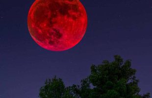 تایم‌لپس زیبا از ماه خونین دیشب