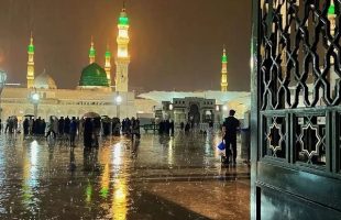 بارش شدید باران در مدینه